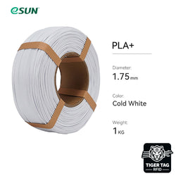eSun - PLA+ - Blanc Froid (Cold White) - 1,75 mm - 1 kg Refill avec RFID TigerTag