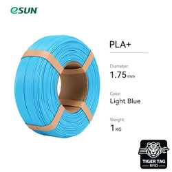 eSun - PLA+ - Bleu Clair (Light Blue) - 1,75 mm - 1 kg Refill avec RFID TigerTag