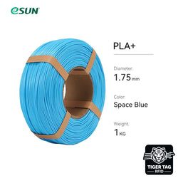 eSun - PLA+ - Bleu Espace (Space Blue) - 1,75 mm - 1 kg Refill avec RFID TigerTag