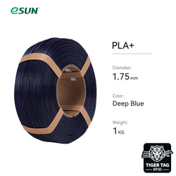 eSun - PLA+ - Bleu Foncé (Dark Blue) - 1,75 mm - 1 kg Refill avec RFID TigerTag