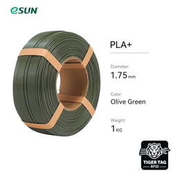eSun - PLA+ - Vert Olive (Olive Green) - 1,75 mm - 1 kg Refill avec RFID TigerTag