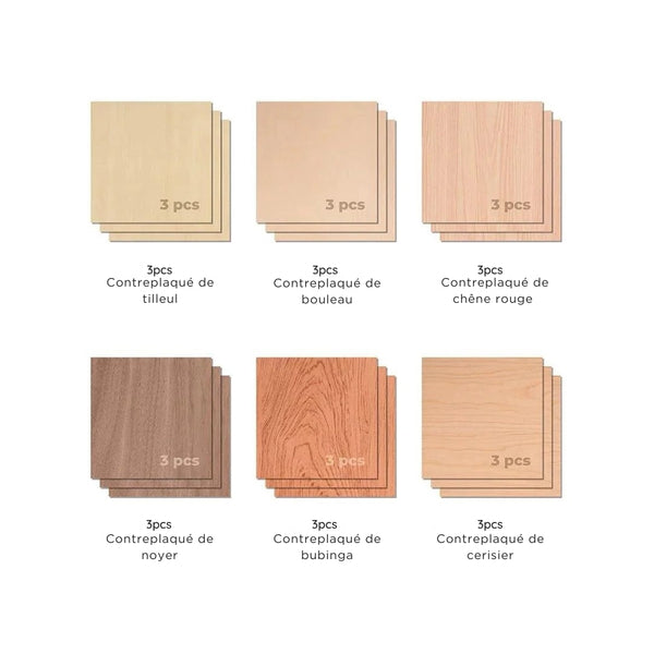 Creality - 10 Plaques de Contreplaqué en Bois de Rose (Rosewood Plywood Sheets) - 20 x 20 cm - 3 mm