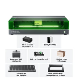 xTool - Pack Complet S1 + IR - 40W - Avec SatefyPro AP2 - Noir - Classe I